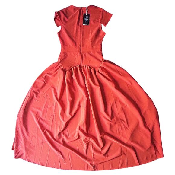 NWT Flamingo High Front Orange Maxi Dress Women's Small - Picture 2 of 9